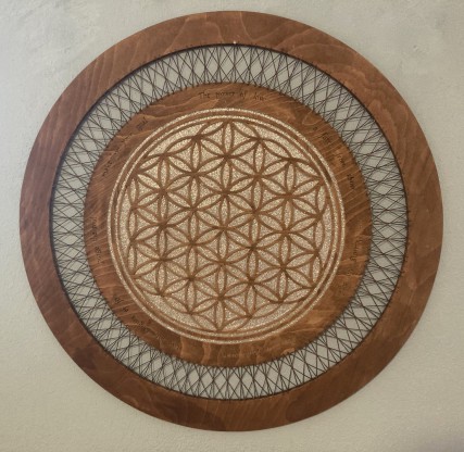 Lebensblume; Blume des Lebens, flower of life, Wanddeko, kunst, Holz